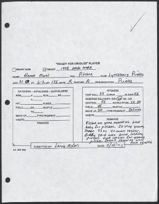 Ramon Morel scouting report, 1995 May 15