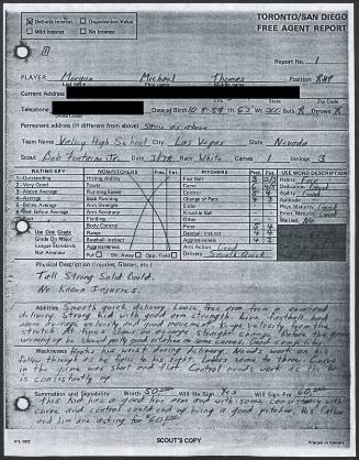 Mike Morgan scouting report, 1978 March
