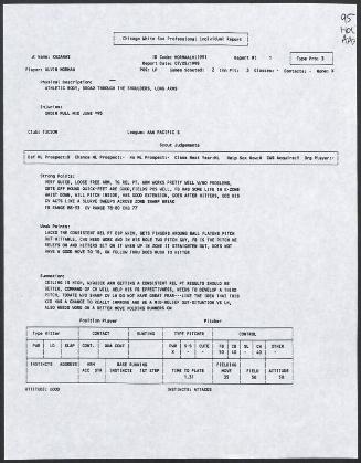 Alvin Morman scouting report, 1995 July 05