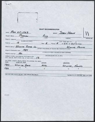 Russ Morman scouting report, 1983 May 25