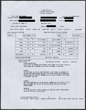Eric Munson scouting report, 1996 March 17