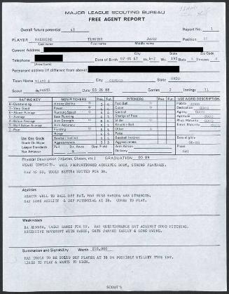 Tim Naehring scouting report, 1988 March 26