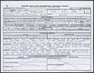 Charles Nagy scouting report, 1989 July 16