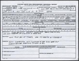 Charles Nagy scouting report, 1989 October 10
