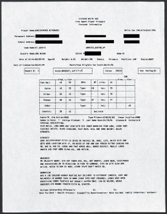 C.J. Nitkowski scouting report, 1994 April 18