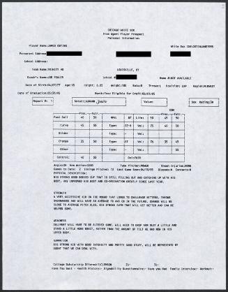 Jimmy Osting scouting report, 1995 April 10