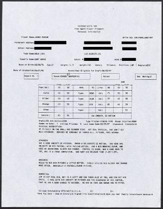 Jim Parque scouting report, 1997 February 23