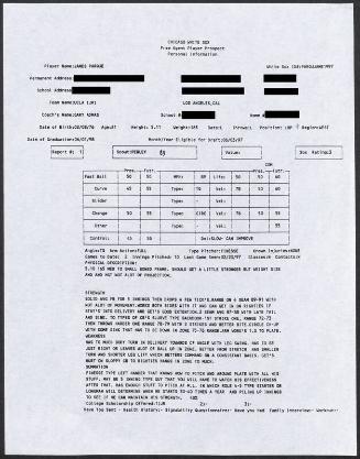 Jim Parque scouting report, 1997 February 23