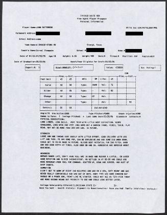 John Patterson scouting report, 1996 February 20