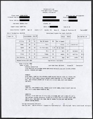 Jay Payton scouting report, 1994 February 13