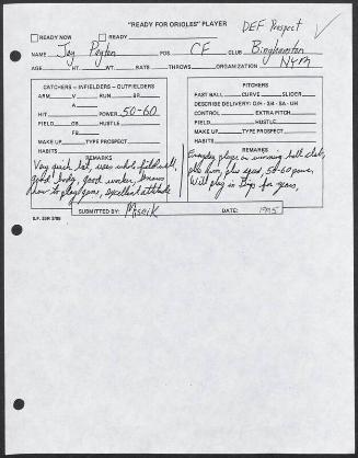 Jay Payton scouting report, 1995