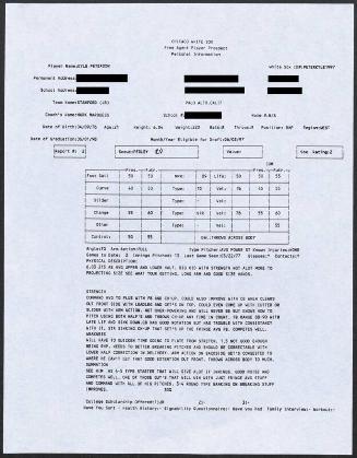 Kyle Peterson scouting report, 1997 March 22