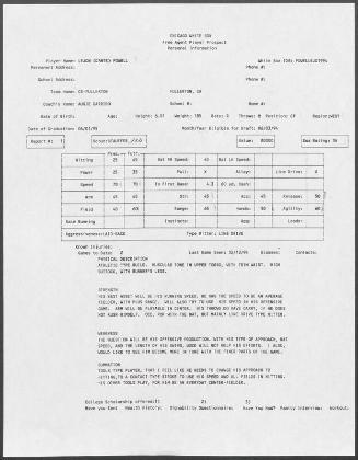 Dante Powell scouting report, 1994 February 12