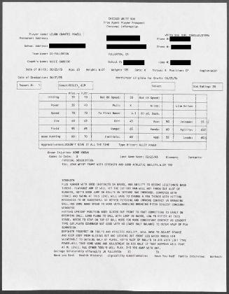 Dante Powell scouting report, 1993 February 25