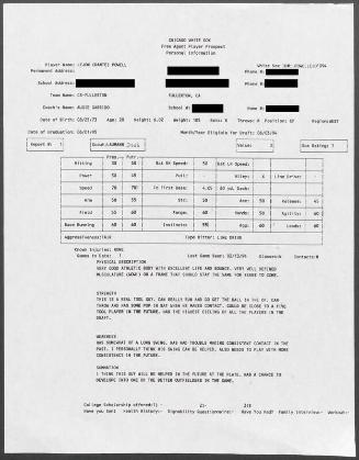 Dante Powell scouting report, 1994 February 13
