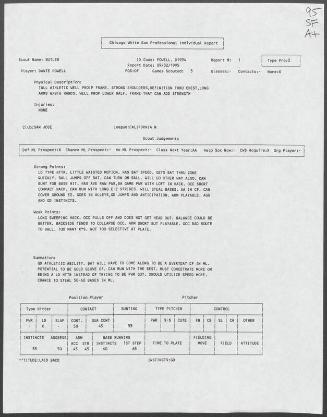 Dante Powell scouting report, 1995 September 02