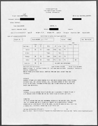 Jay Powell scouting report, 1994 February 19
