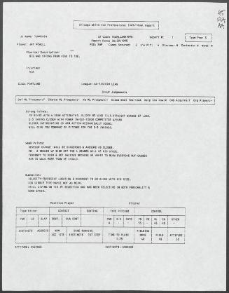 Jay Powell scouting report, 1995 June 29