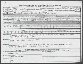 Ted Power scouting report, 1990 September 16
