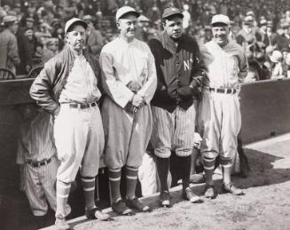Babe Ruth with Eddie Collins, Ty Cobb, and Tris Speaker photograph, 1928