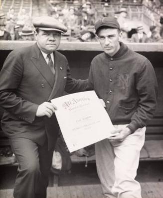 Babe Ruth and Carl Hubbell photograph, 1933
