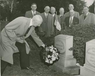 Connie Mack and Group at Morgan Bulkeley's Grave photograph, after 1921