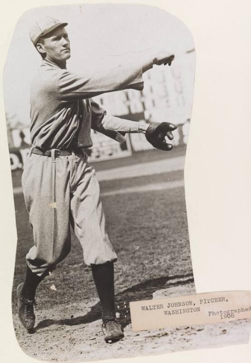 Walter Johnson Pitching photograph, 1908