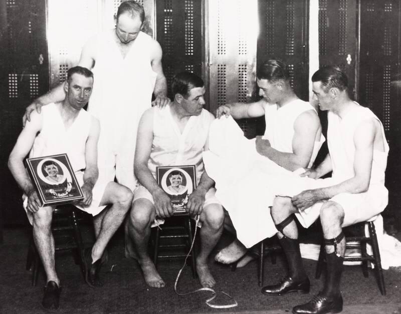 Babe Ruth Lou Gehrig And Others In The Locker Room Photograph Works Emuseum