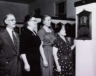 Honus Wagner's Family Viewing Plaque photograph, approximately 1957