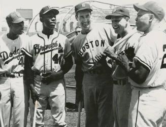 All-Star Group Posing with Bats photograph, 1959 August 03