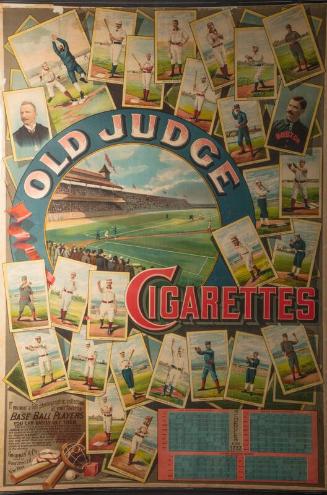 Old Judge Cigarettes baseball cards poster, 1888