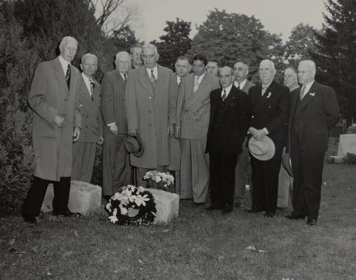 Connie Mack at Cemetary photograph,undated