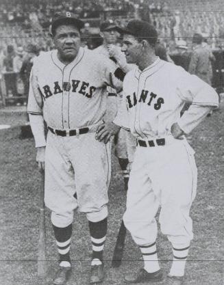 Mel Ott and Babe Ruth photograph, approximately 1935