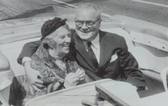 Blanche McGraw and Horace Stoneham photograph, approximately 1958