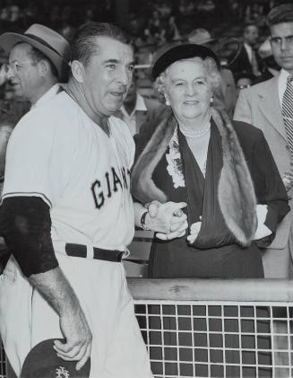 Blanche McGraw and Freddie Fitzsimmons photograph, 1951 October 02