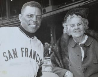 Blanche McGraw and Willie Mays photograph, between 1958 and 1962