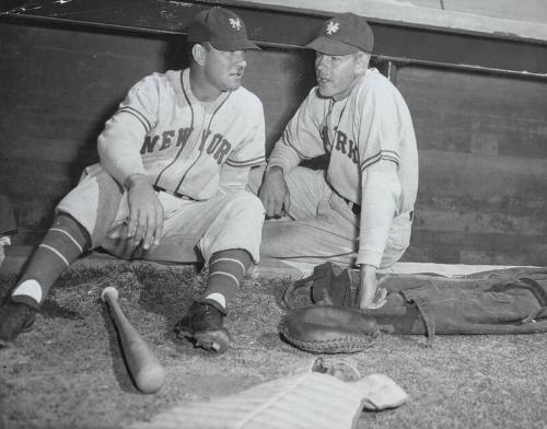 Mel Ott and Carl Hubbell photograph, 1945 March 12