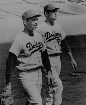 Sandy Koufax and Don Drysdale photograph, 1966 October 04