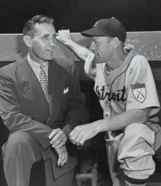 Charlie Gehringer and Red Rolfe Dugout photograph, 1951 August 02