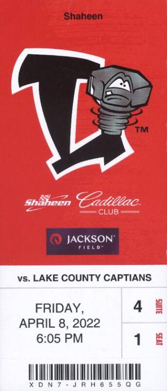 Lake County Captains versus Lansing Lugnuts ticket, 2022 April 08
