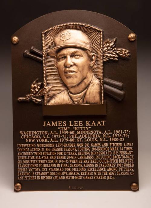 Jim Kaat Hall of Fame Induction plaque, 2022