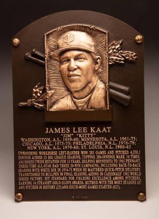 Jim Kaat Hall of Fame Induction plaque, 2022
