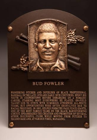 Bud Fowler Hall of Fame Induction plaque, 2022