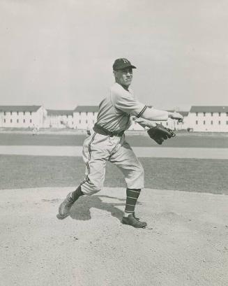 Bob Feller Post-Pitch photograph, between 1945 April-August 21