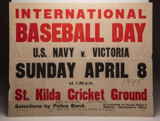 International Baseball Day advertisement poster, 1945 April 08