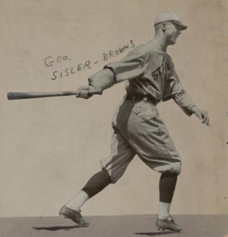 George Sisler Batting photograph, between 1915 and 1926