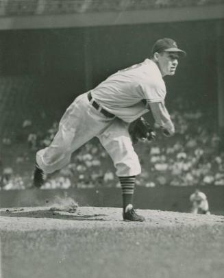 Bob Feller Pitching photograph, 1946 or 1947
