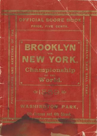 New York Giants versus Brooklyn Bridegrooms scorecard, 1889 October 24