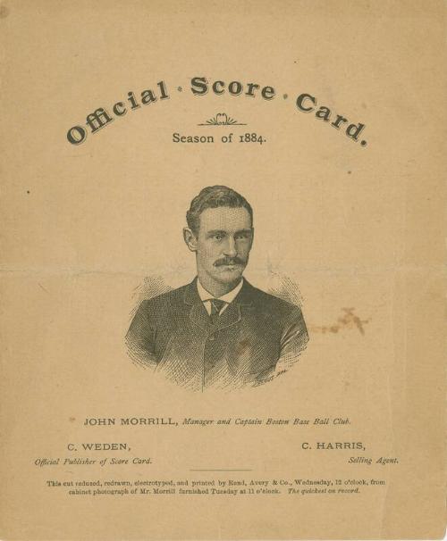 Cleveland Blues versus Boston Beaneaters scorecard, 1884 May 03