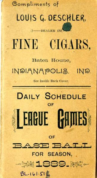 Daily National League schedule, 1889
